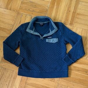 Patagonia Blue V-Neck collar